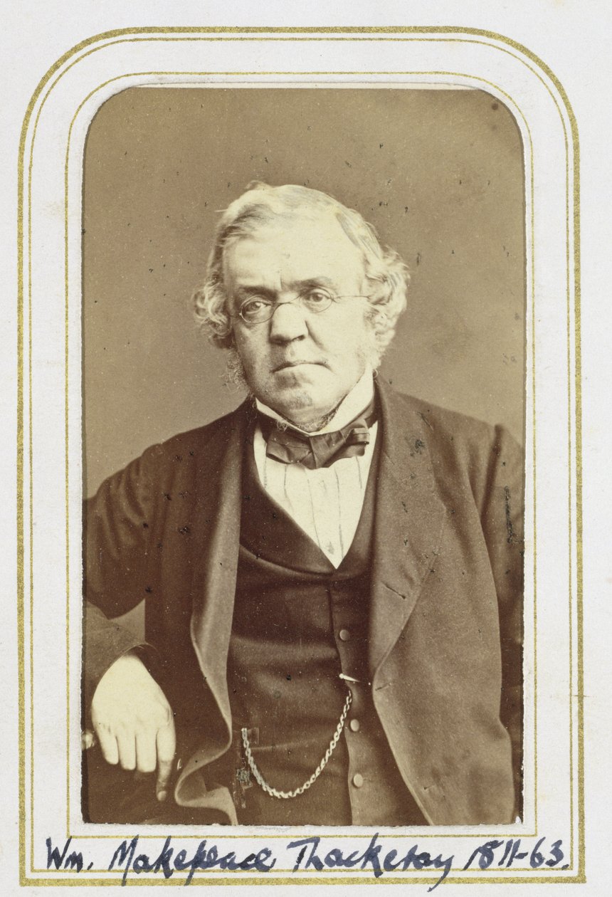 Porträtt av William Makepeace Thackeray (1811-63) (albumintryck) av J.C. Watkins