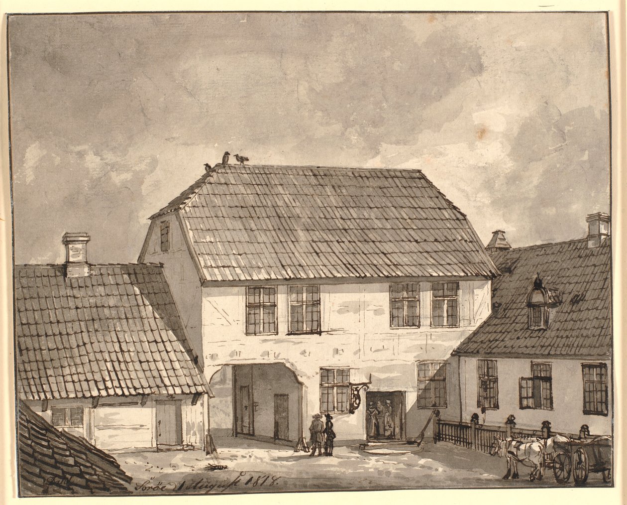 Gårdsinredning från Sorø av Johan Christian Dahl