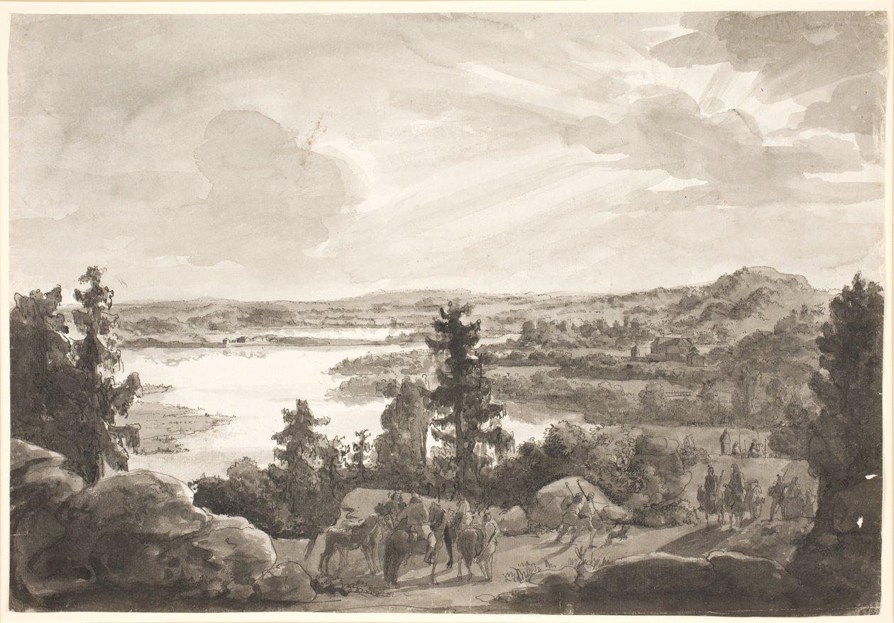 Utsikt över en sjö, Norge av Johan Christian Dahl