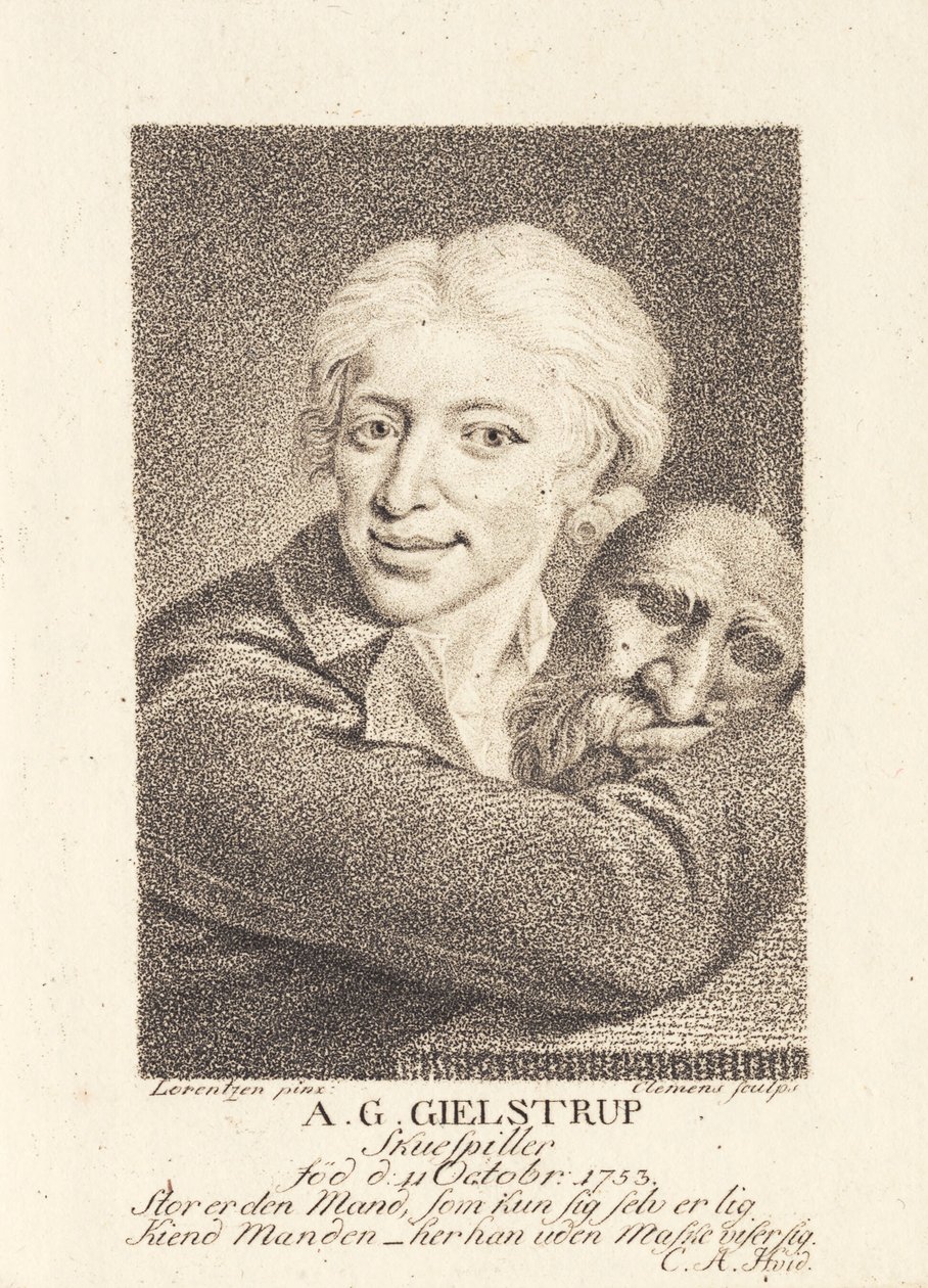 Skådespelaren Adam Gottlob Gielstrup (1753-1830) av J.F. Clemens