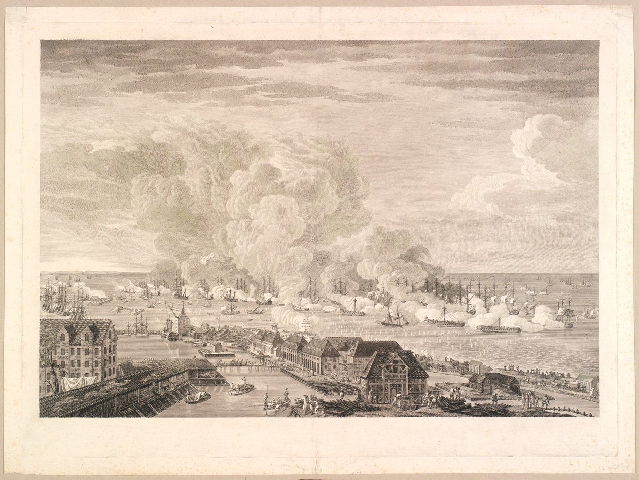 Slaget vid Reden den 2 april 1801 av J.F. Clemens