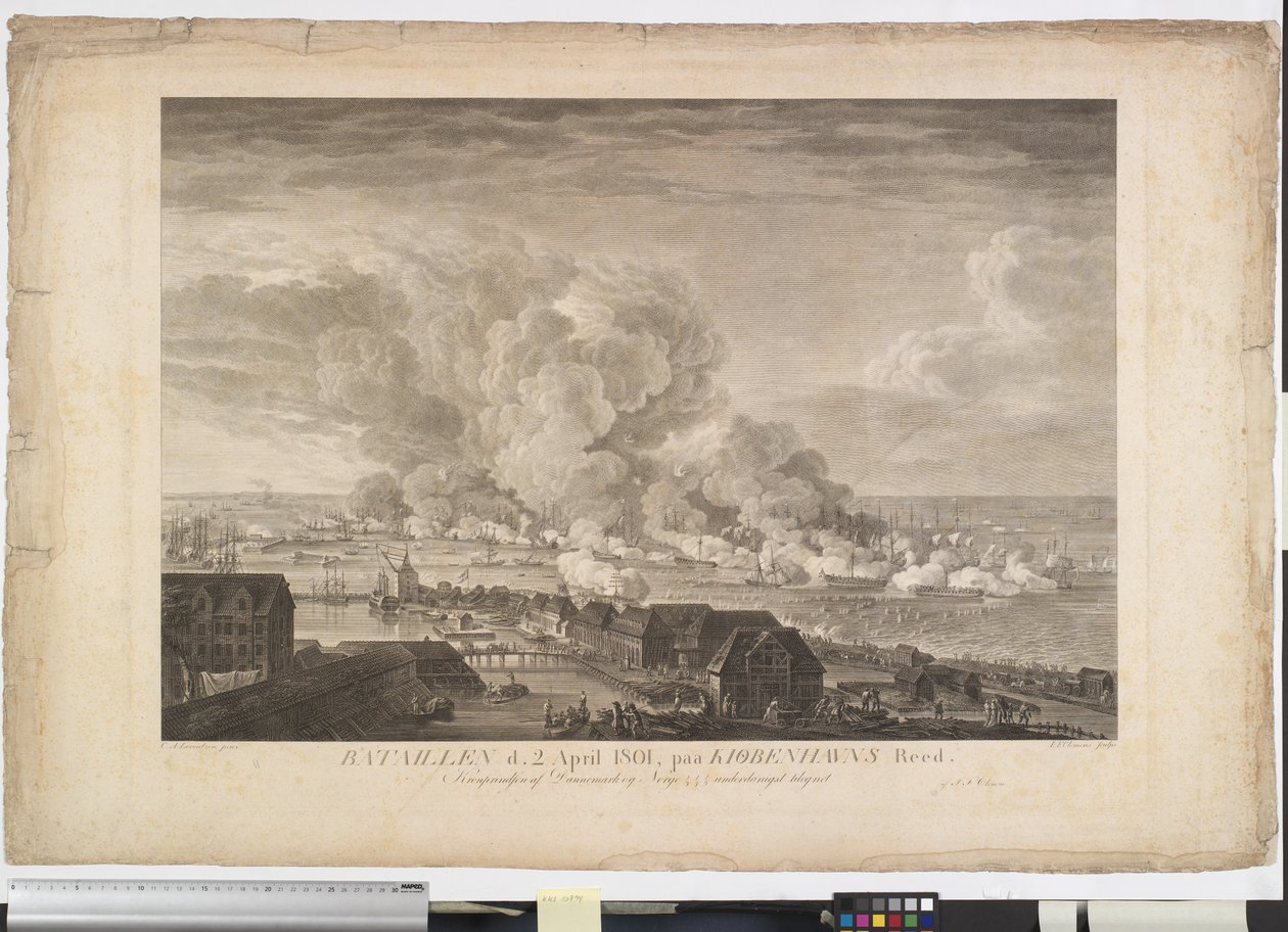 Slaget vid Reden den 2 april 1801 av J.F. Clemens