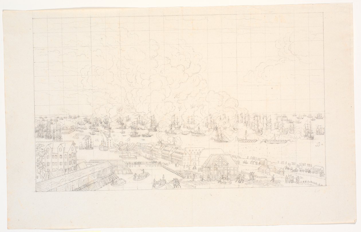 Slaget vid Reden 2 april 1801 av J.F. Clemens