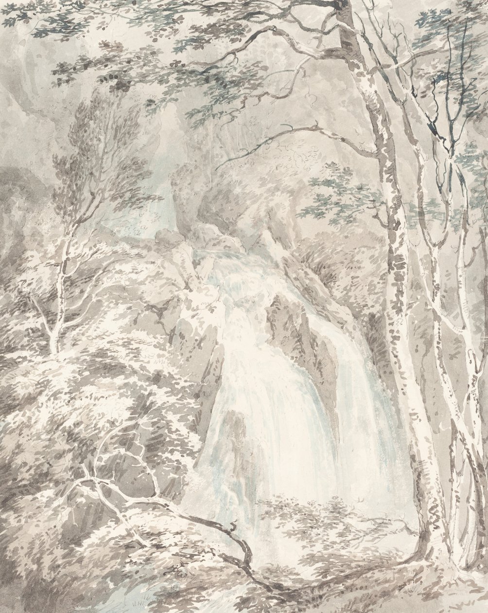 Ett vattenfall, 17951796. av Joseph Mallord William Turner