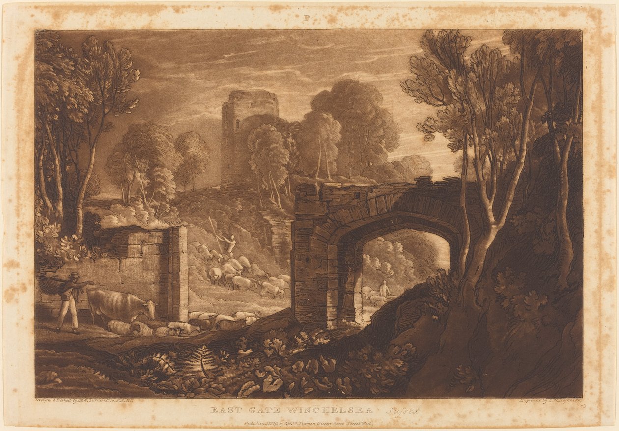 East Gate, Winchelsea, publicerad 1819. av Joseph Mallord William Turner