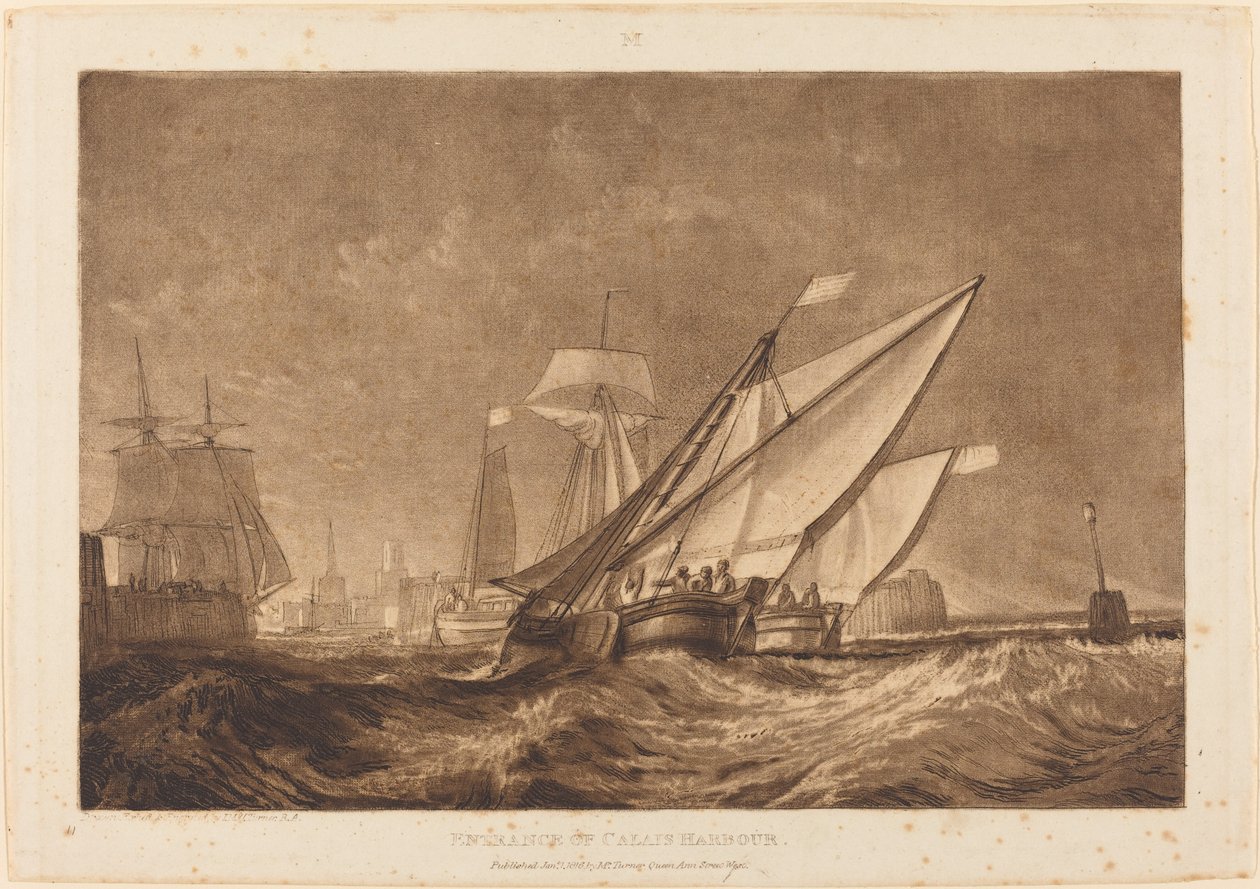 Ingången till Calais hamn, publicerad 1816. av Joseph Mallord William Turner