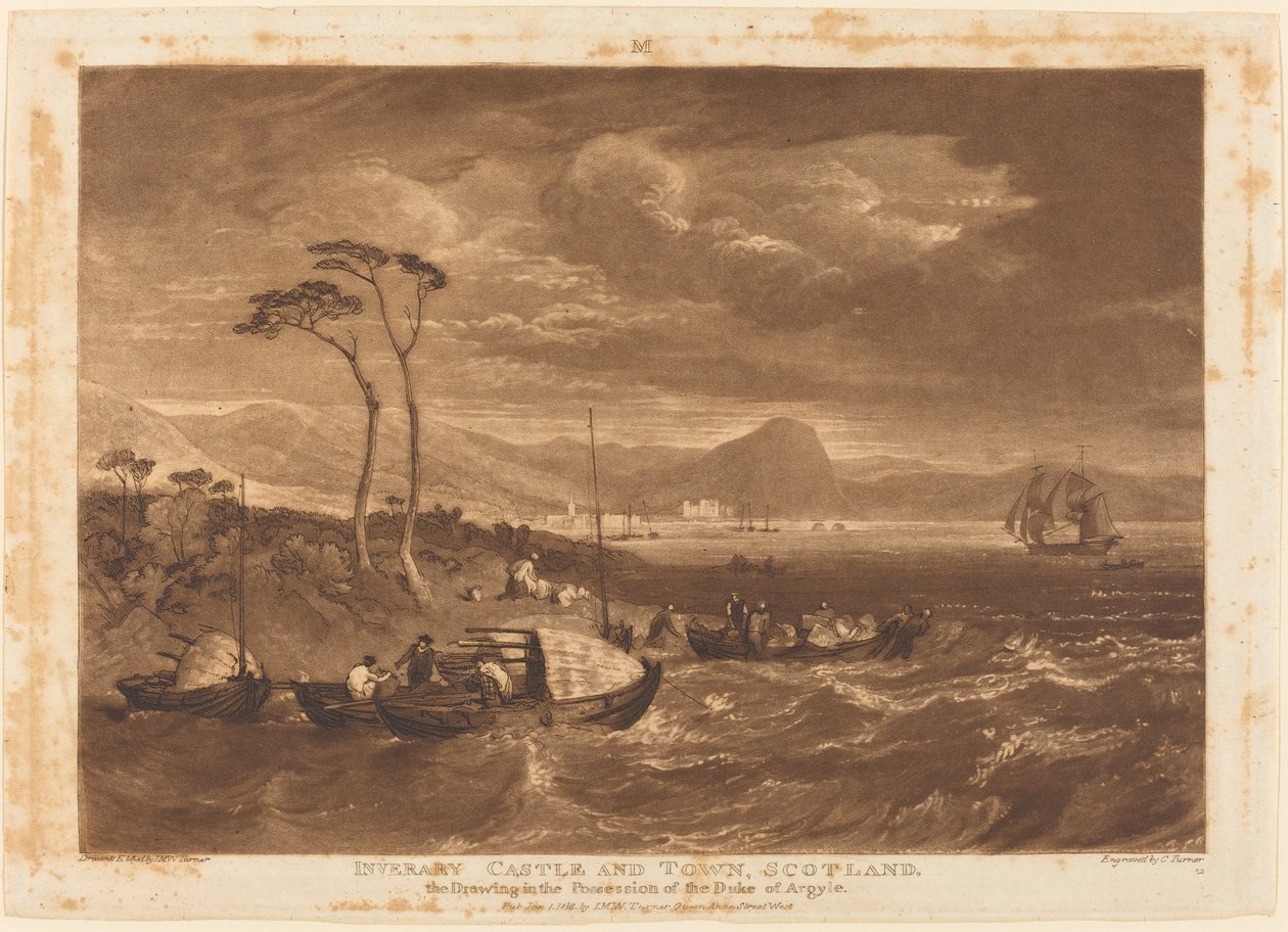 Inveraray slott och stad, 1816. av Joseph Mallord William Turner