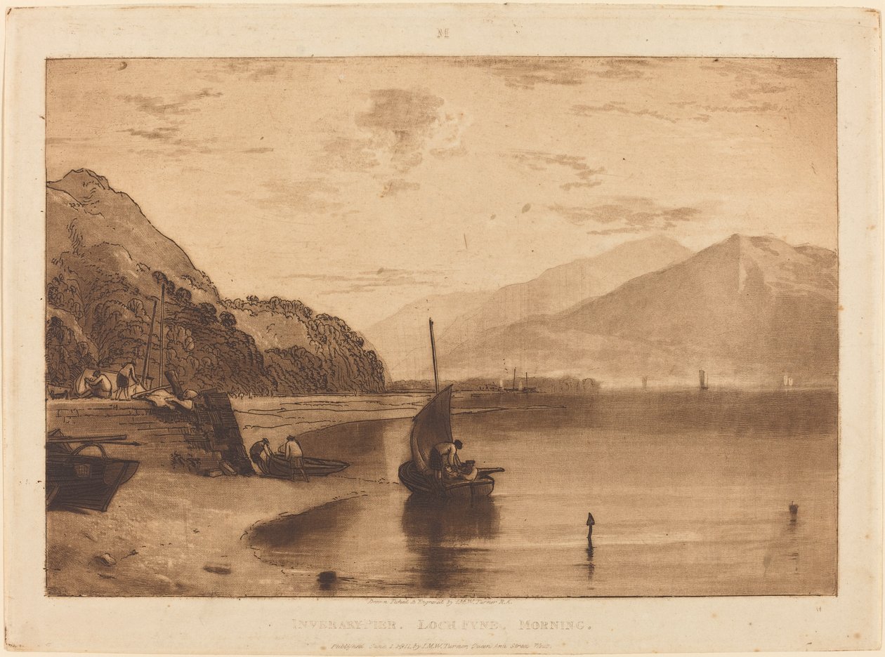 Inverary Pier, publicerad 1811. av Joseph Mallord William Turner