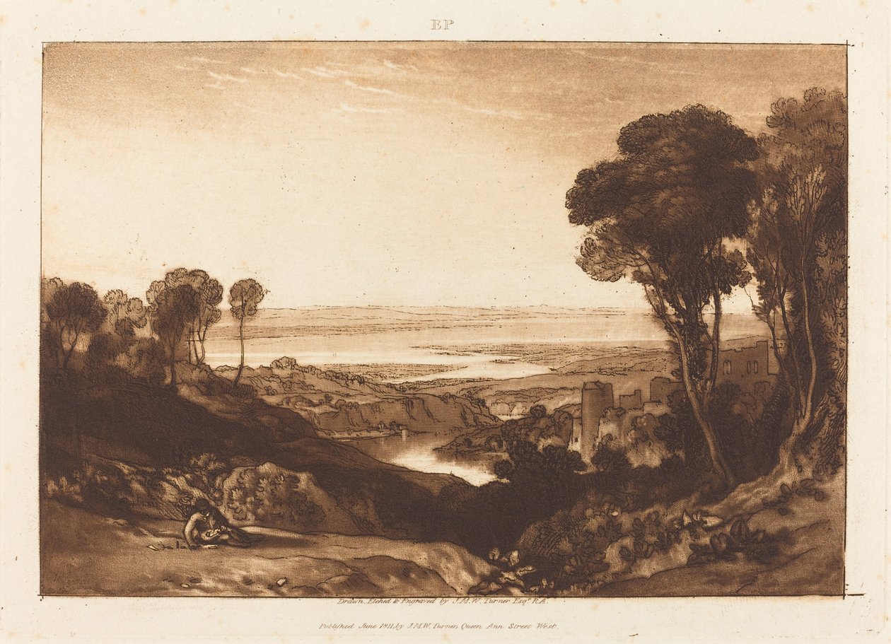 Junction of Severn and Wye, publicerad 1811. av Joseph Mallord William Turner
