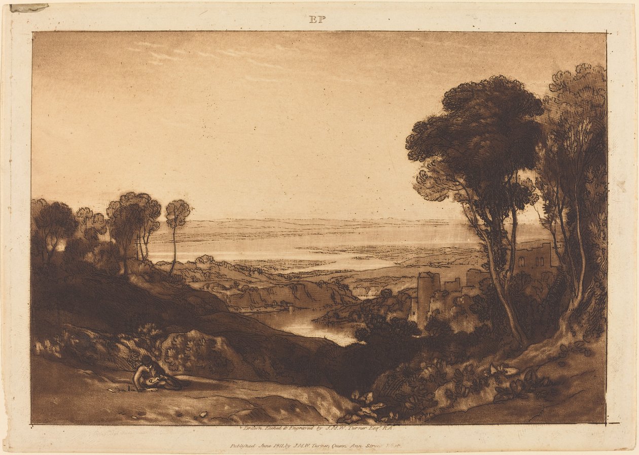 Junction of Severn and Wye, publicerad 1811. av Joseph Mallord William Turner