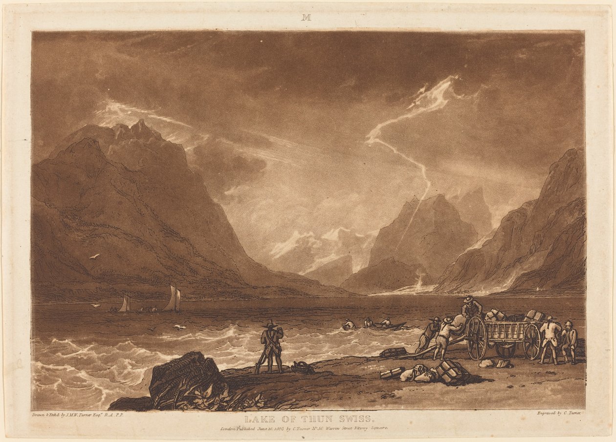 Lake of Thun, publicerad 1808. av Joseph Mallord William Turner