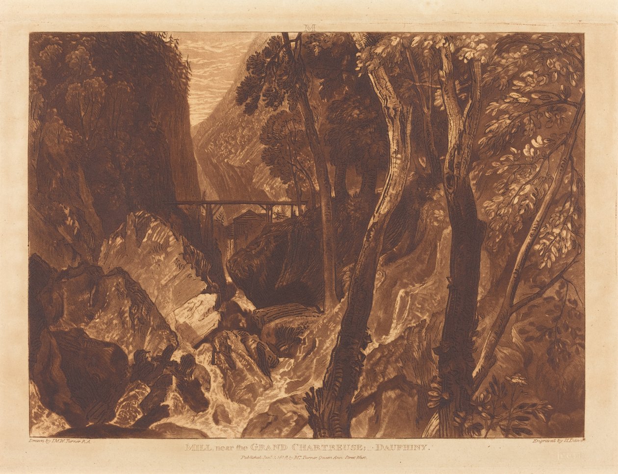 Bruk nära Grand Chartreuse, publicerad 1816. av Joseph Mallord William Turner