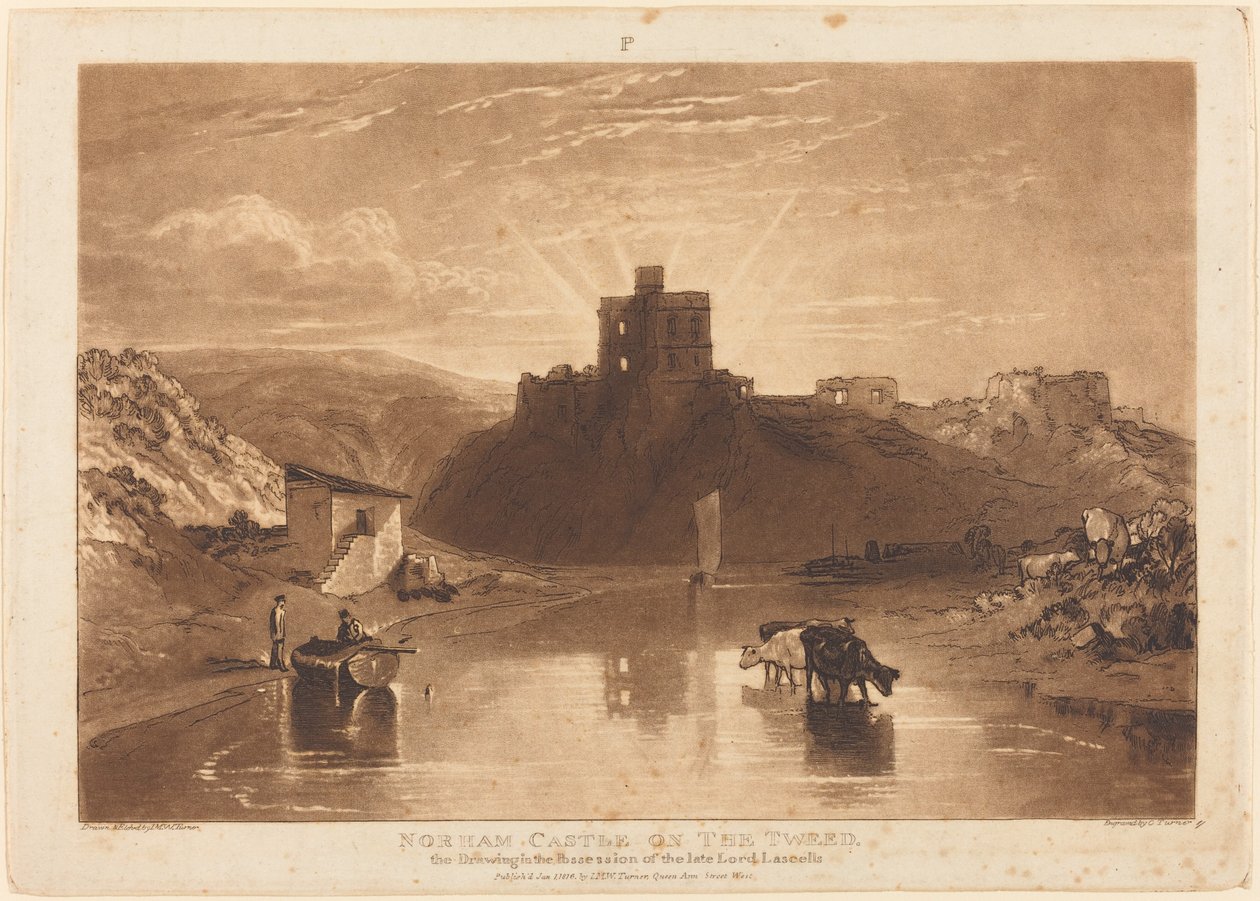 Norham Castle, publicerad 1816. av Joseph Mallord William Turner