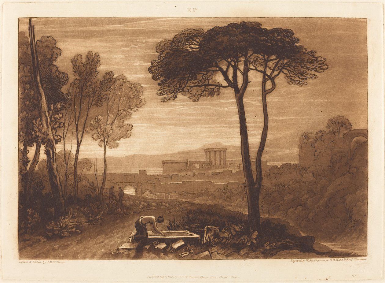 Scene in the Campagna, publicerad 1812. av Joseph Mallord William Turner