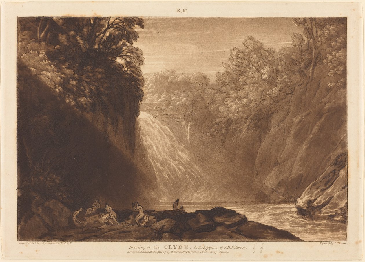 The Fall of the Clyde, publicerad 1809. av Joseph Mallord William Turner