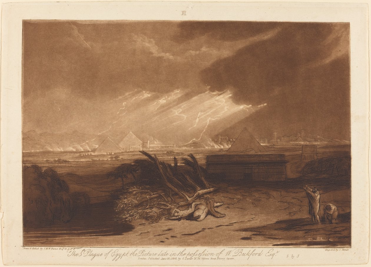 The Fifth Plague of Egypt, publicerad 1808. av Joseph Mallord William Turner