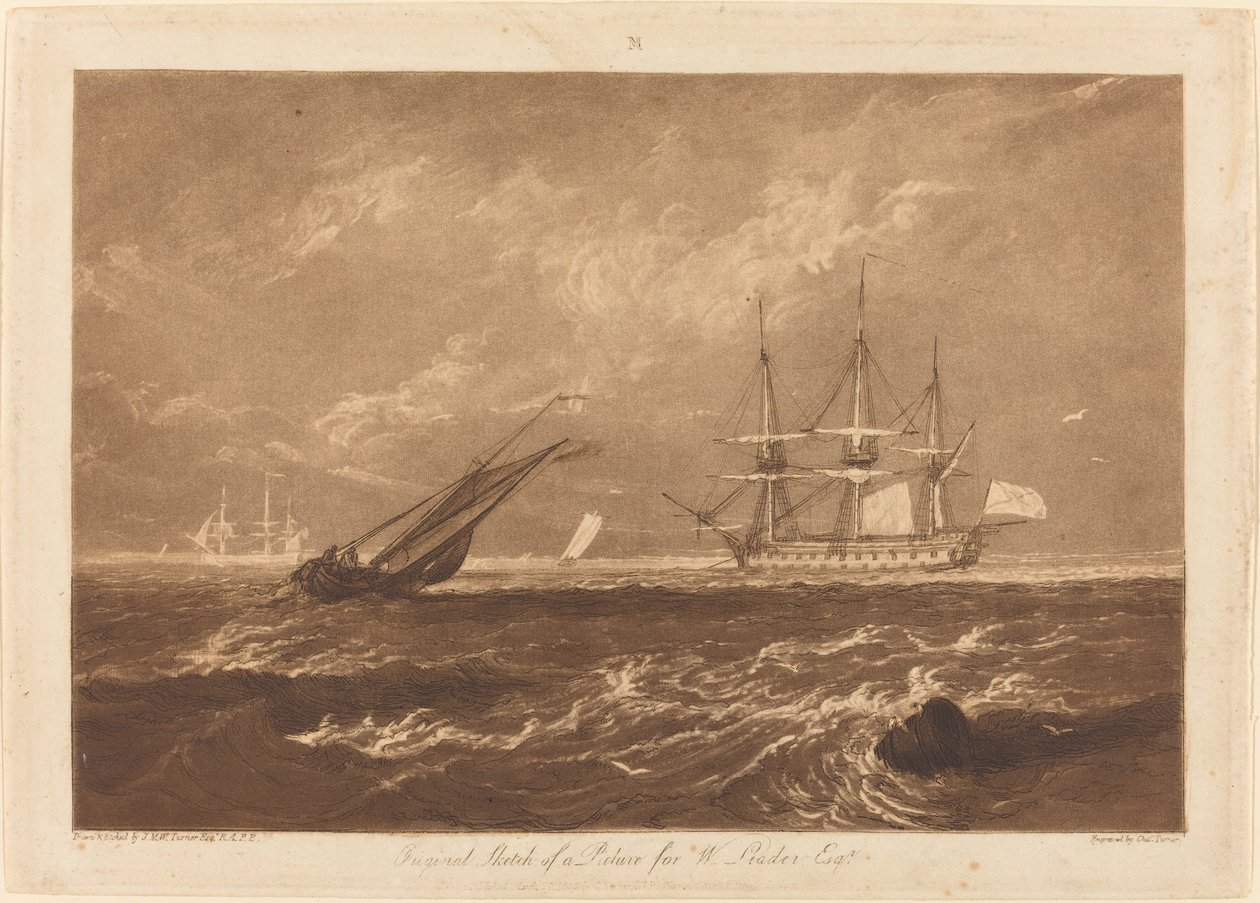 The Leader Sea Piece, publicerad 1809. av Joseph Mallord William Turner