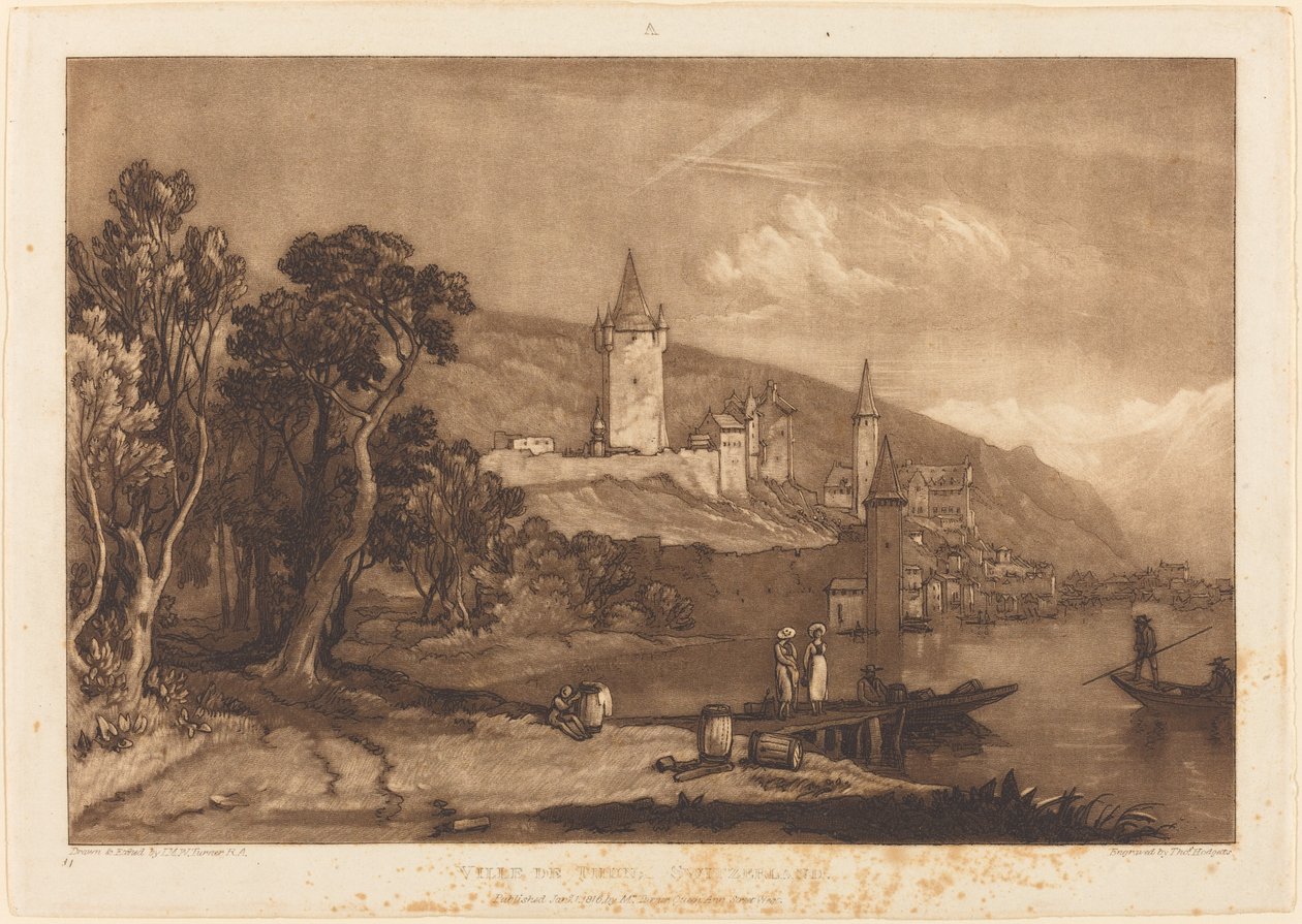 Ville de Thun, publicerad 1816. av Joseph Mallord William Turner