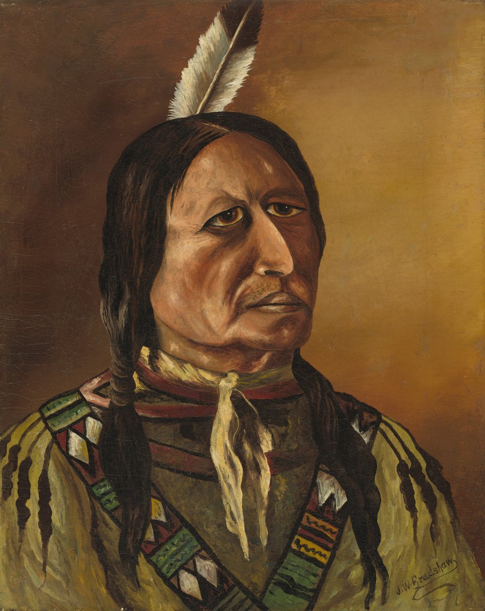 Plains Indian, fjärde kvartalet 1800-talet. av J.W. Bradshaw