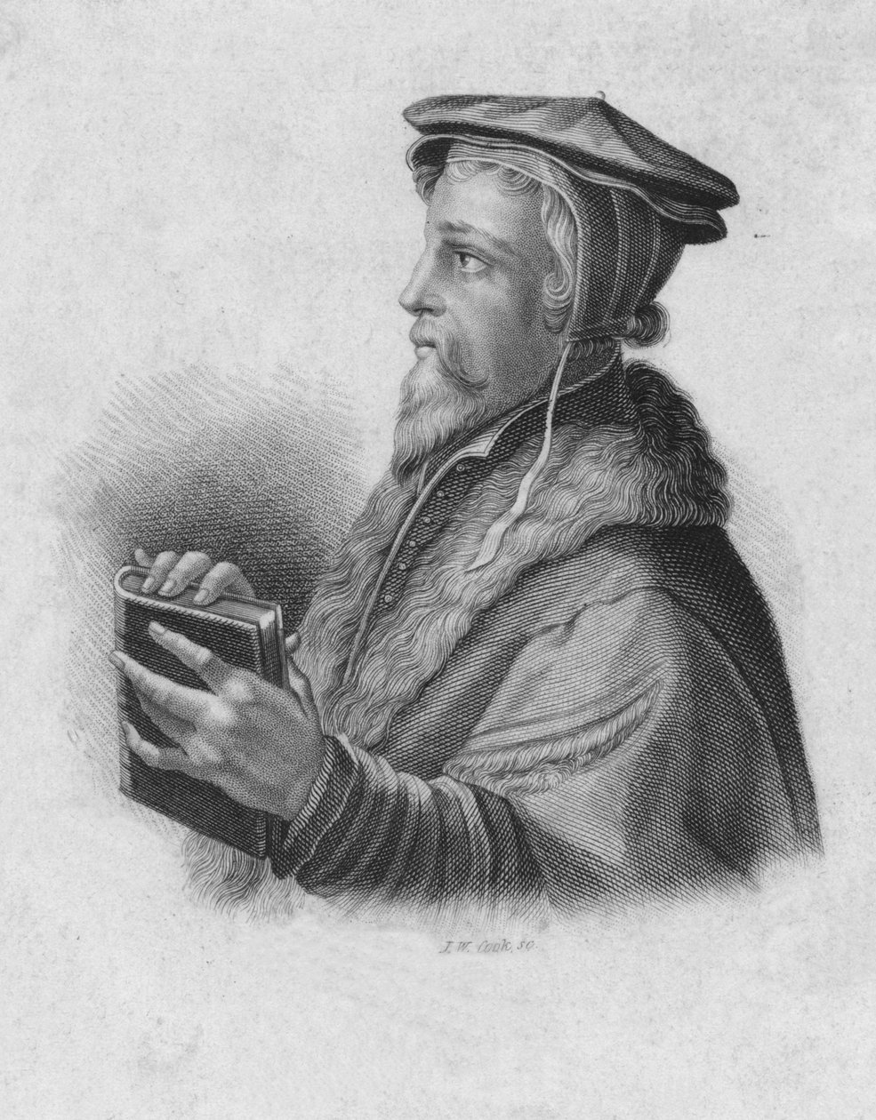 Thomas Becon, c1830-talet. av J.W. Cook