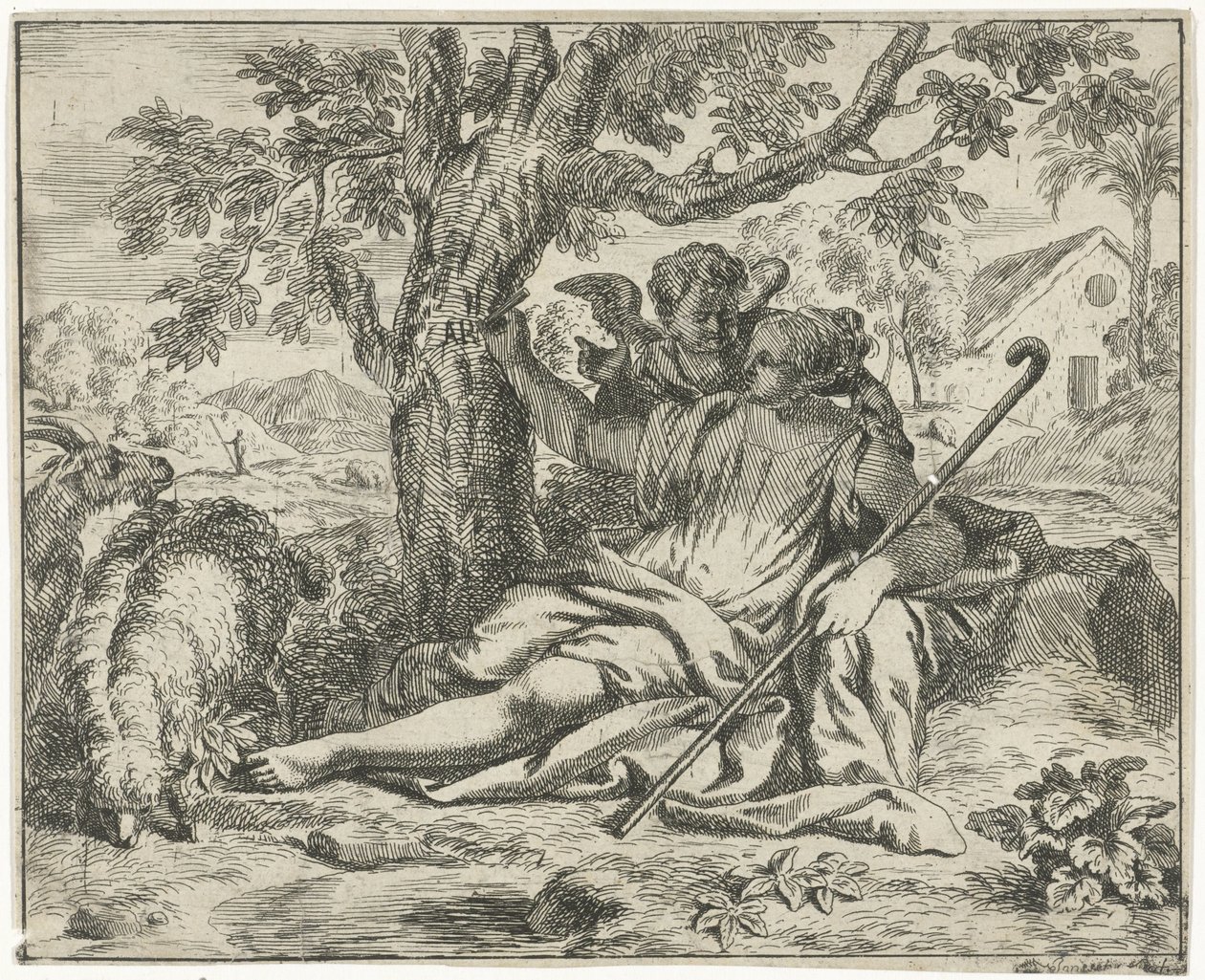 Ängeln visar sig för Hagar av J. Alexander Janssens