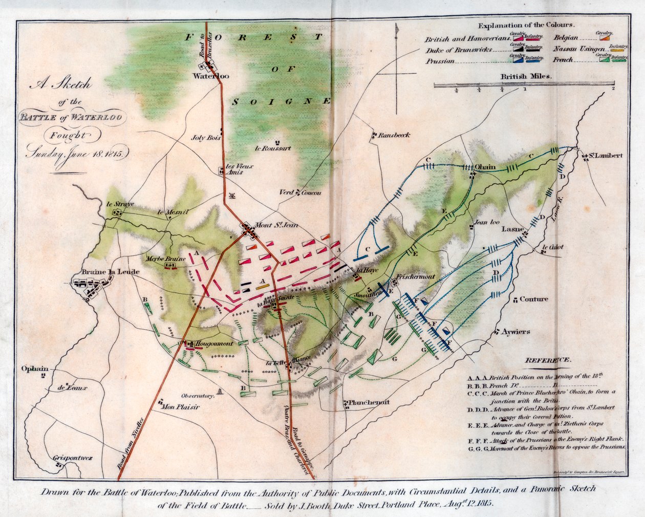 Slaget vid Waterloo, 1815 1816. av J Booth