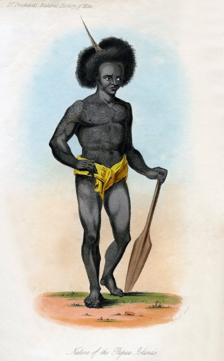 Infödd på Papuaöarna, c1840. av J. Bull