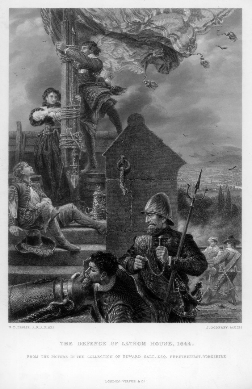 Försvaret av Lathom House, 1644. av J. Godfrey
