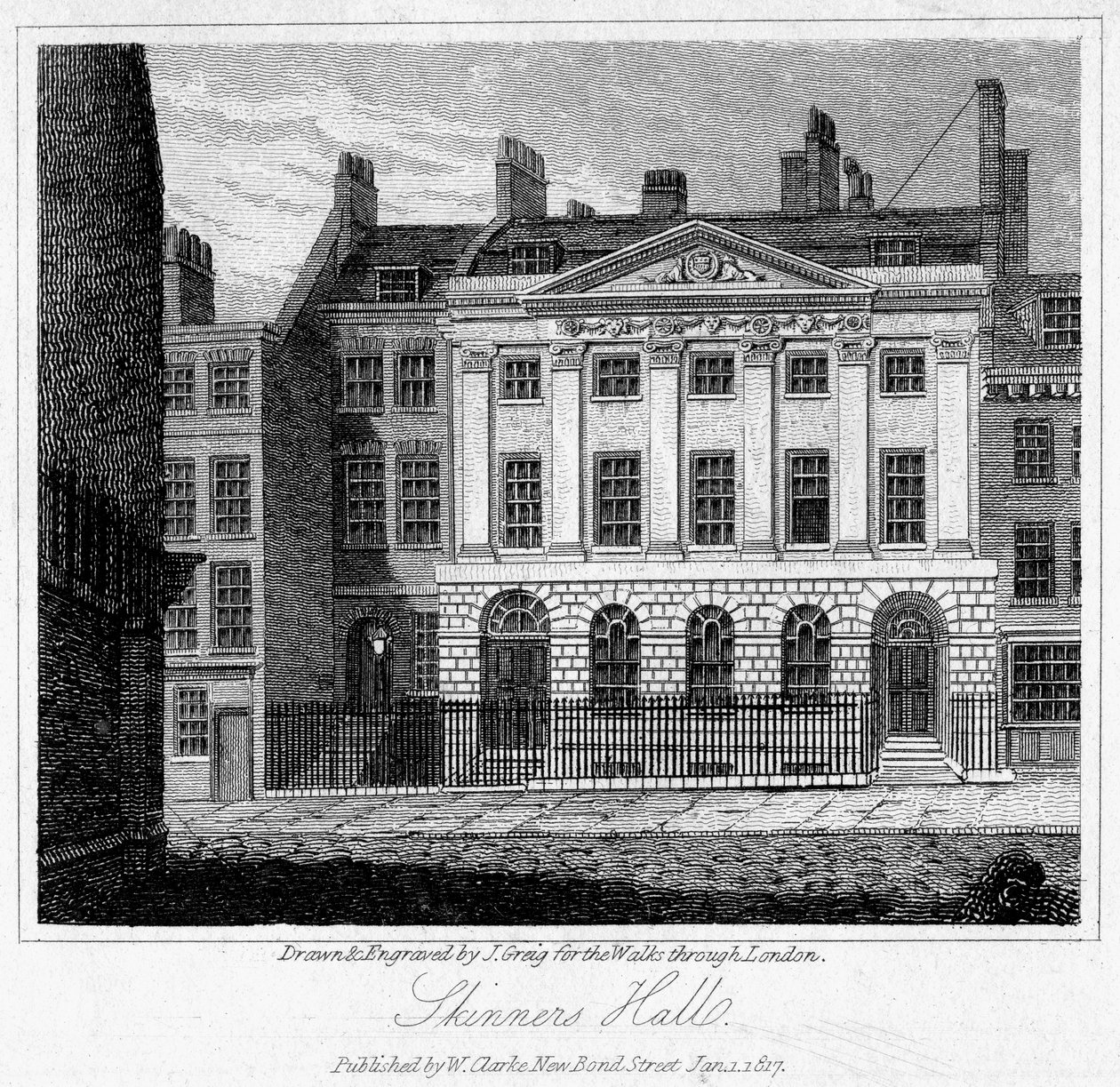 Skinners Hall, City of London, 1817. av J. Greig