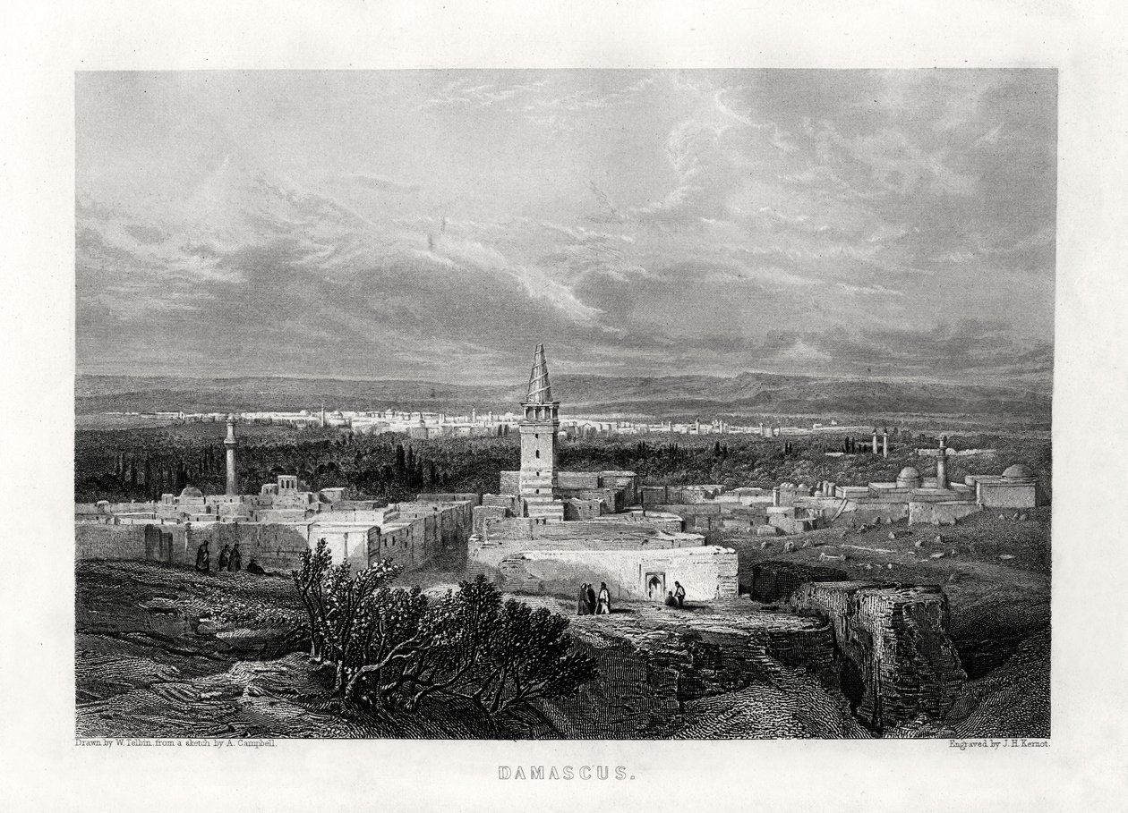Damaskus, Syrien, 1800-talet av J. H. Kernot