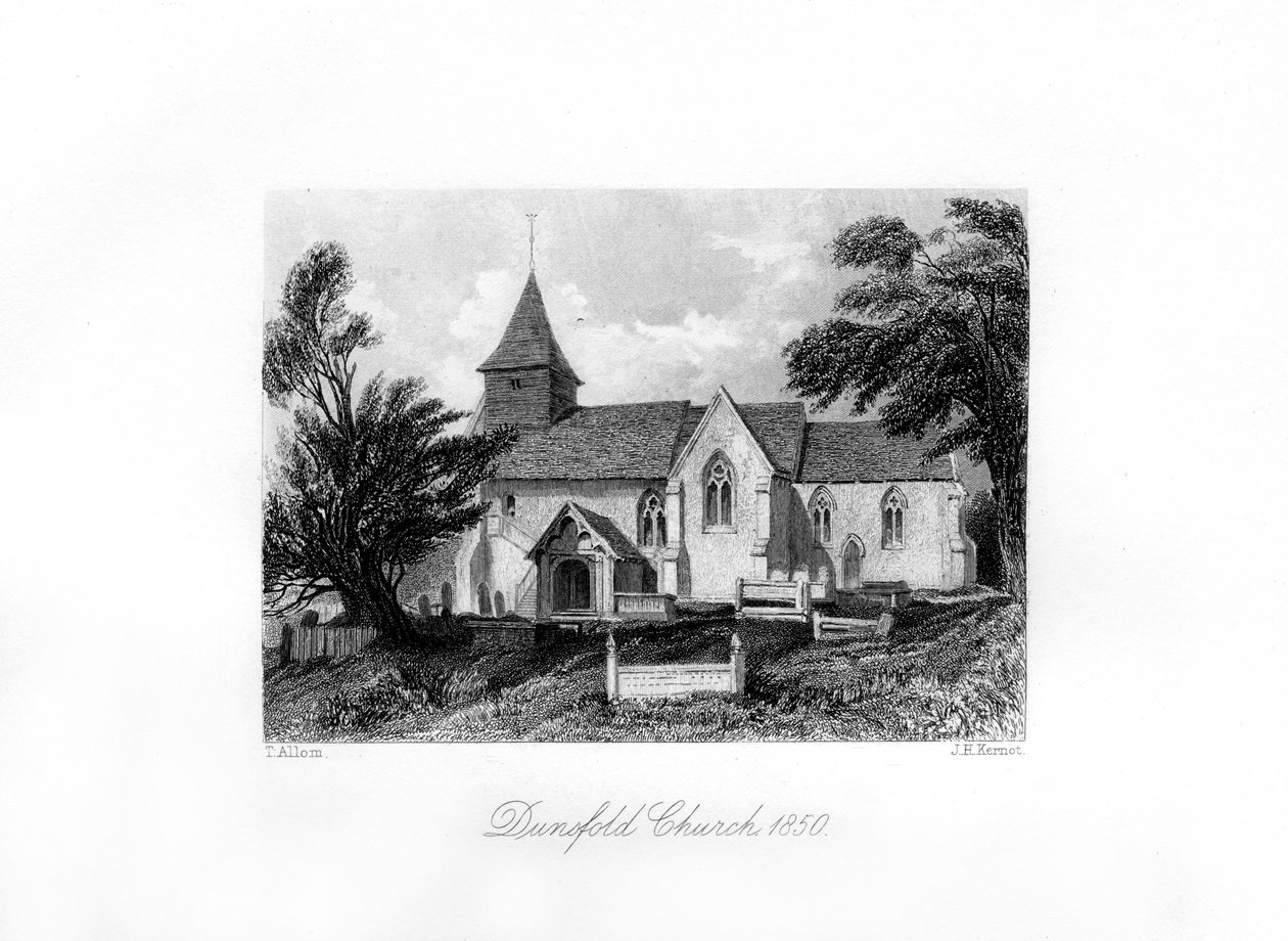 Dunsfold Church, Surrey, 1850 av J. H. Kernot
