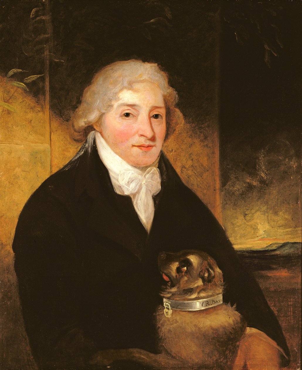 Venanzio Rauzzini med sin hund Turk, c.1795 av J. Hutchison