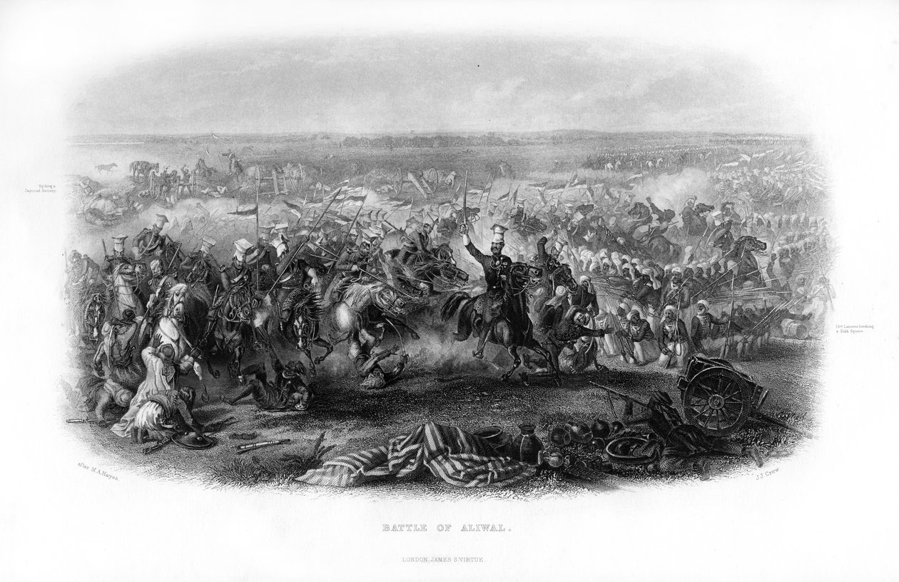 Slaget vid Aliwal, 1800-talet. av J. J. Crew