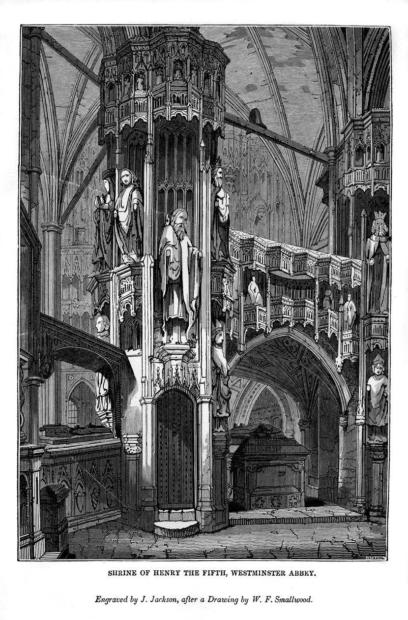 Henrik V:s helgedom, Westminster Abbey, 1843 av J. Jackson