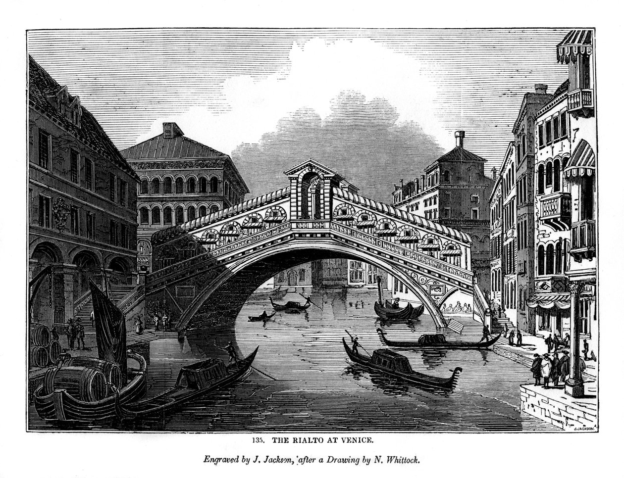 Rialto i Venedig, 1843 av J. Jackson