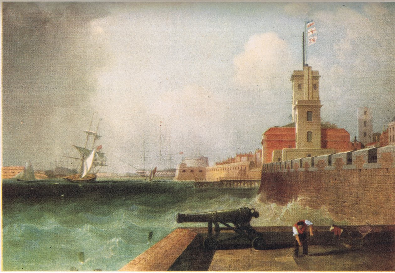 Inloppet till Portsmouths hamn 1846 av J. Lynn