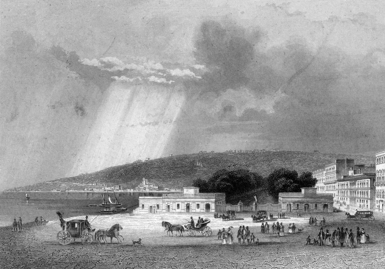 Villa Reale, Neapel, Italien, 1800-talet av J. Poppel