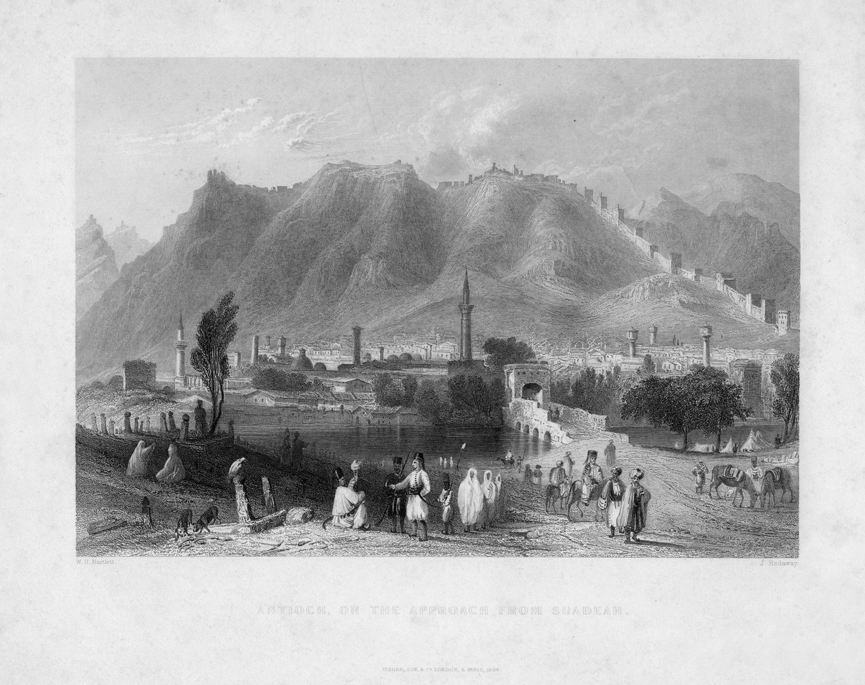 Antiochia, på inflygningen från Suadeah, 1836 av J. Redaway