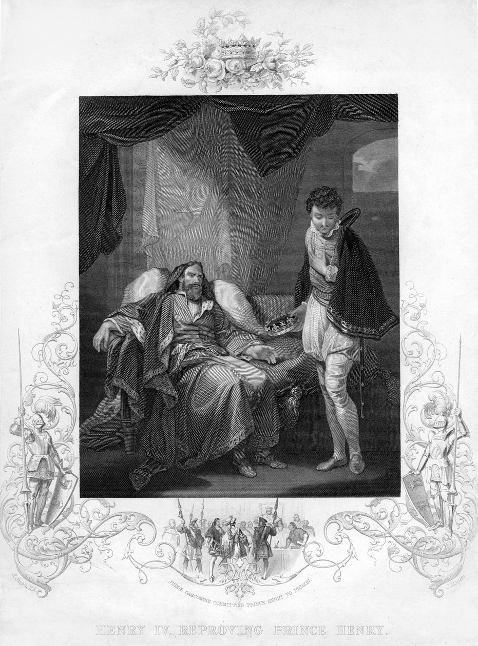 Henrik IV tillrättavisar prins Henrik, 1800-talet. av J. Rogers