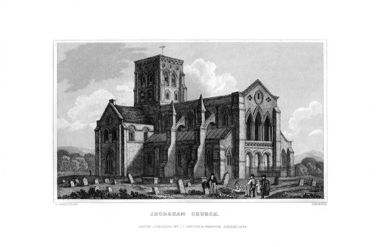 Shoreham Church, West Sussex, 1829. av J. Rogers