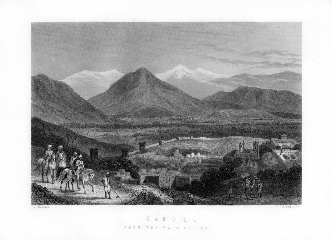 Kabul från Bala Hissar, Afghanistan, 1893 av J. Stephenson