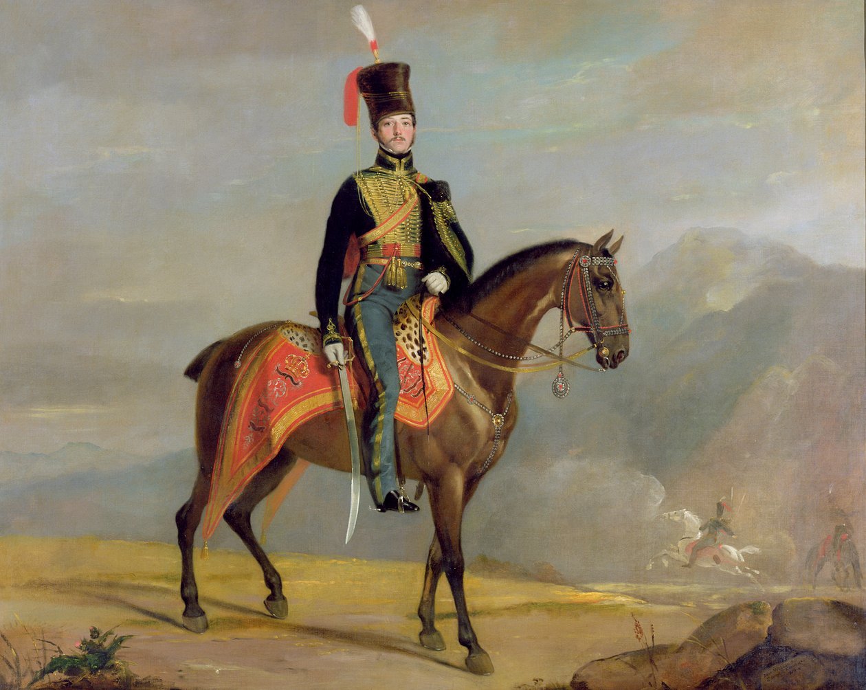 Kapten William Drummond (1796-1881) 10:e husarer, 1819 av J. Watson