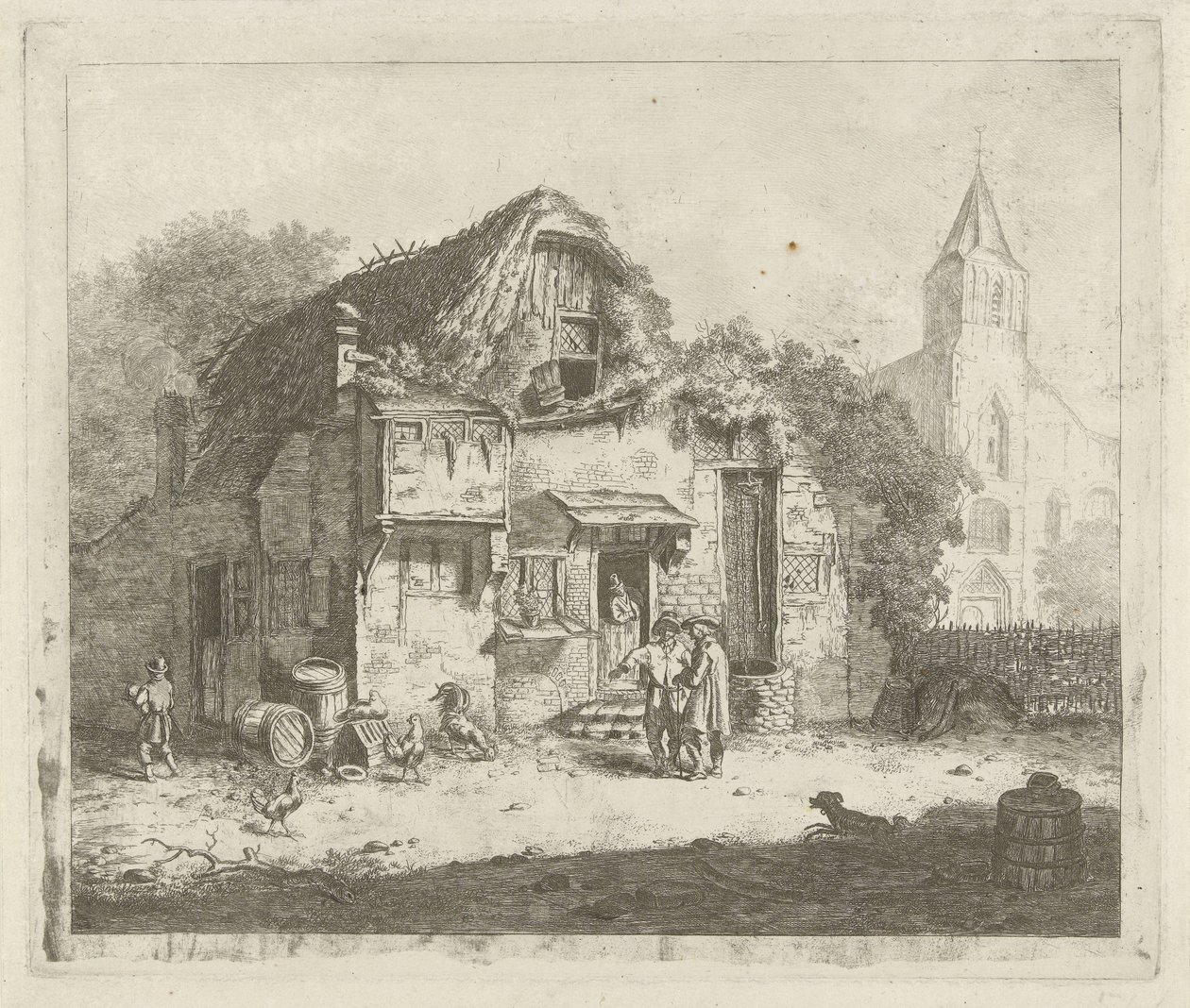 Gård nära en kyrka av Jabes Heenck