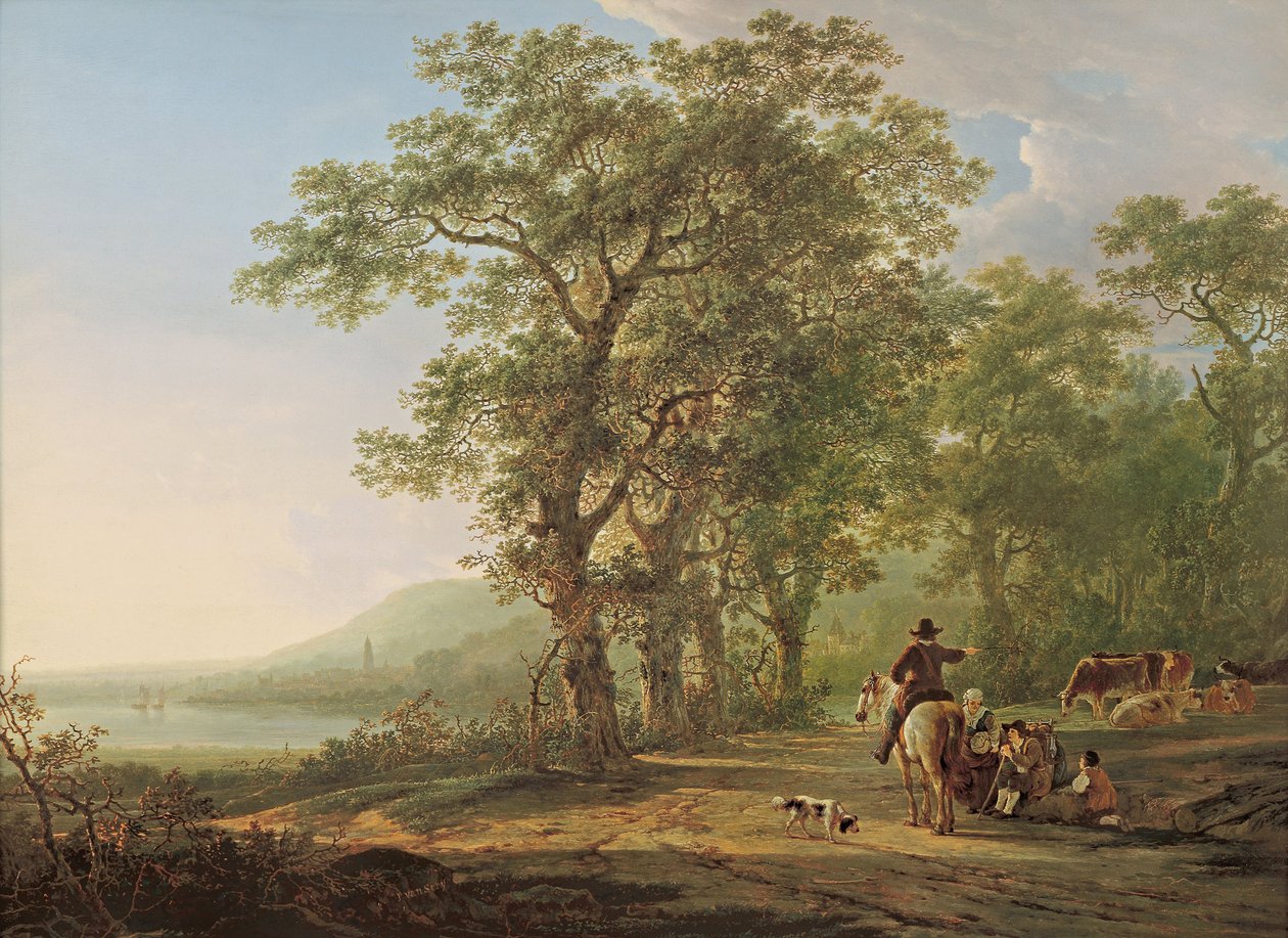 Figurer i ett skogslandskap av Jacob van Strij