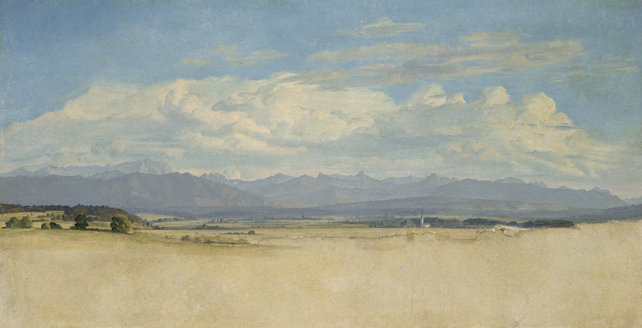 Soligt bergigt panorama, 1829 av Jacob Gensler