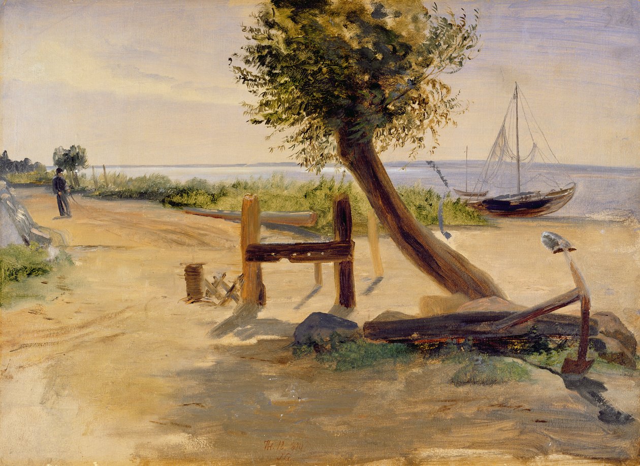 The Banks of the Elbe, 1840 (olja på papper ombord) av Jacob Gensler