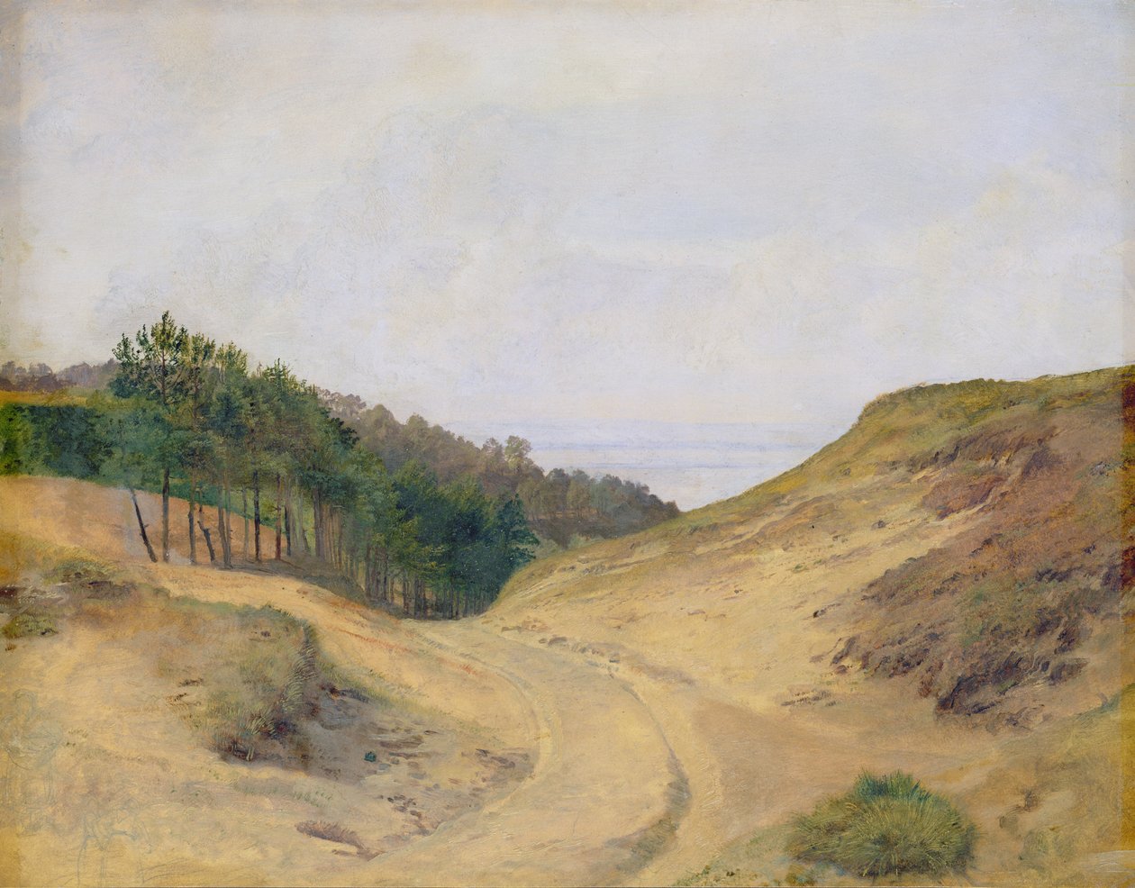 The Narrow Pass at Blankenese, 1840 (wc på papper på kort) av Jacob Gensler