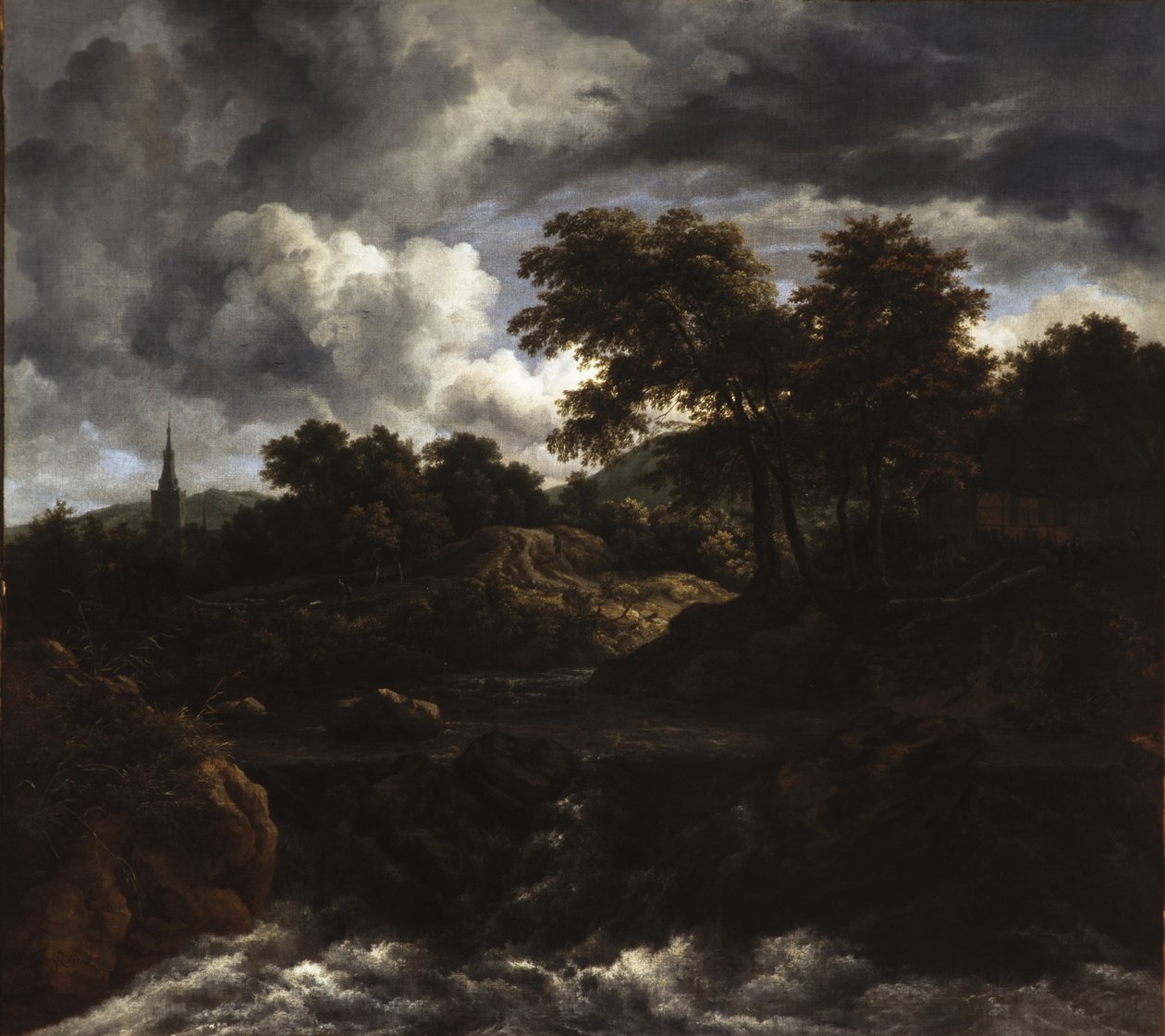 Skogslandskap med vattenfall, ca 1660 av Jacob van Ruisdael