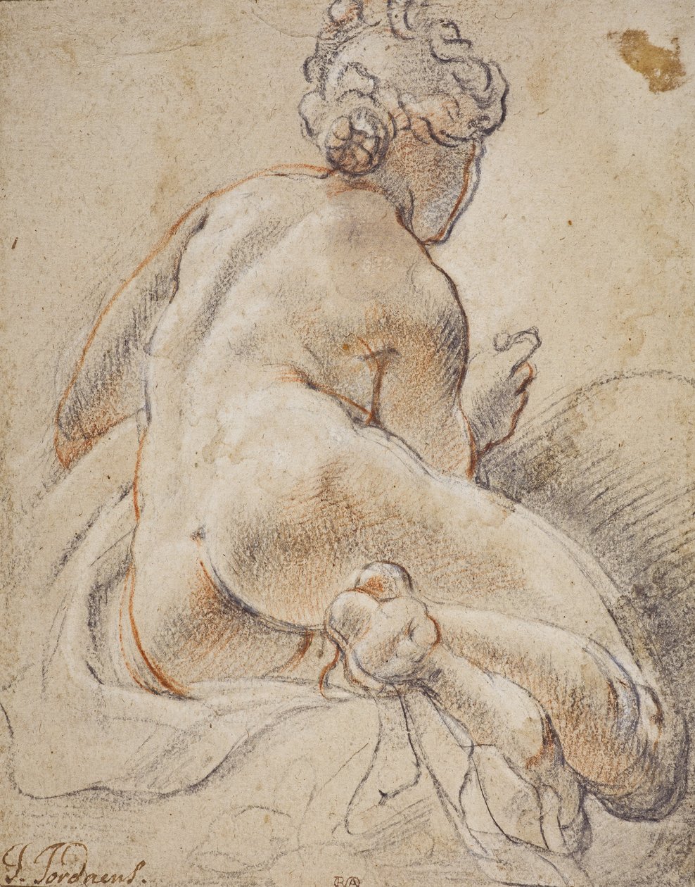 Kvinnlig naken, sett från baksidan av Jacob Jordaens