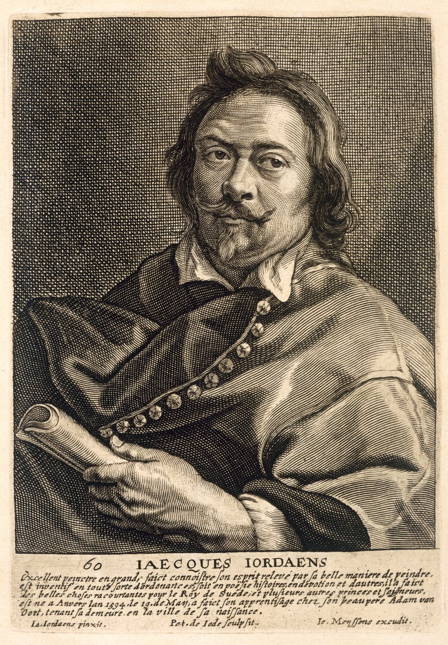 Självporträtt, graverad av Johannes Meyssens (1612-70) av Jacob Jordaens